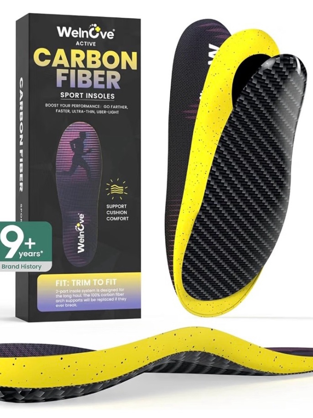 Dr. Scholl's Yellow and Black Carbon Fiber Sport Insoles
